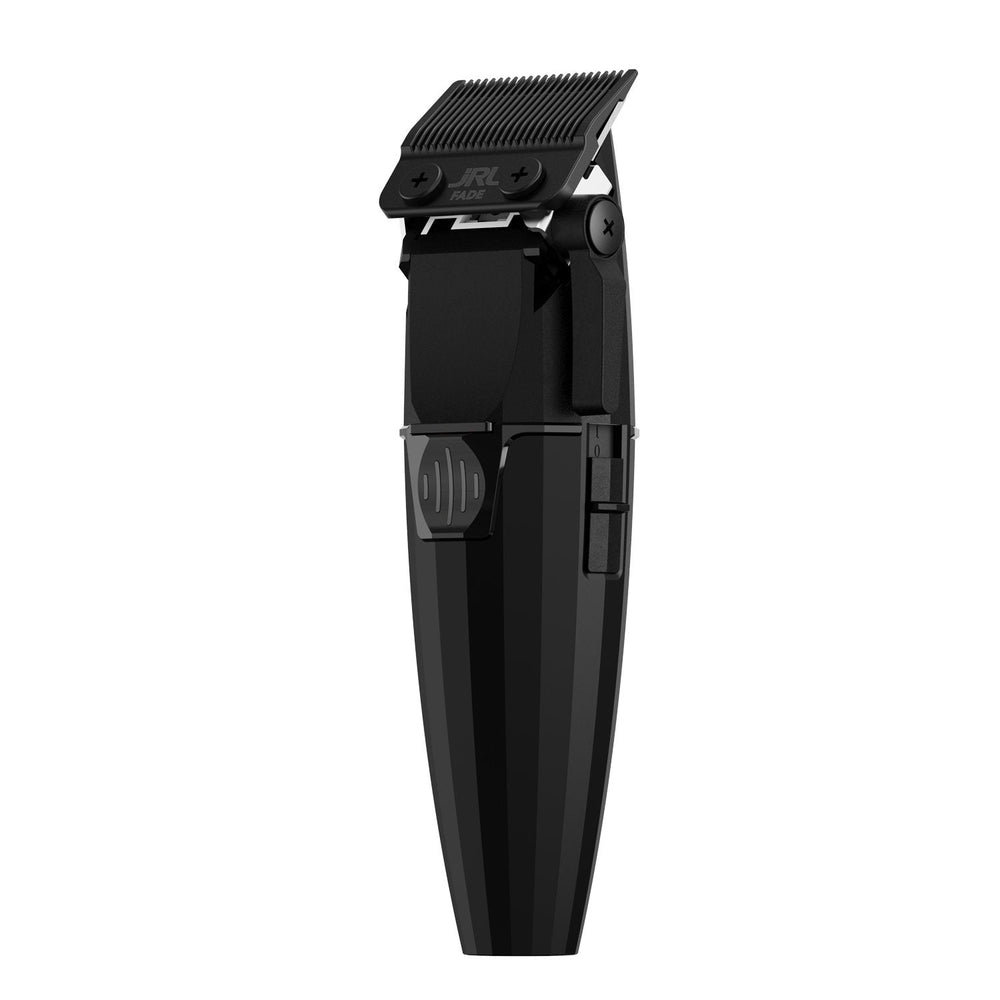 JRL Onyx cordless hair clipper shown from the back, featuring the adjustable taper lever and fade blade